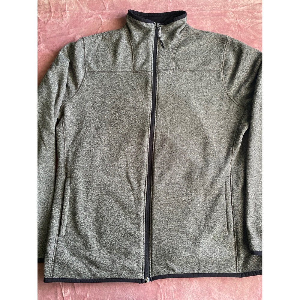 Under Armour ColdGear Women Heather Gray Full Zip Fleece Jacket Large